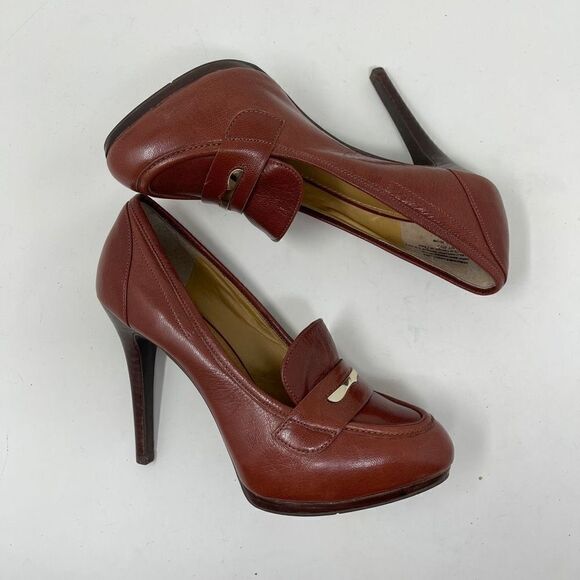 Nine West DancinDark Women's Classic Platform Pumps Slip On Brown Size 6.5 - Picture 4 of 13